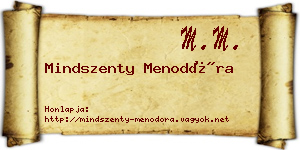 Mindszenty Menodóra névjegykártya